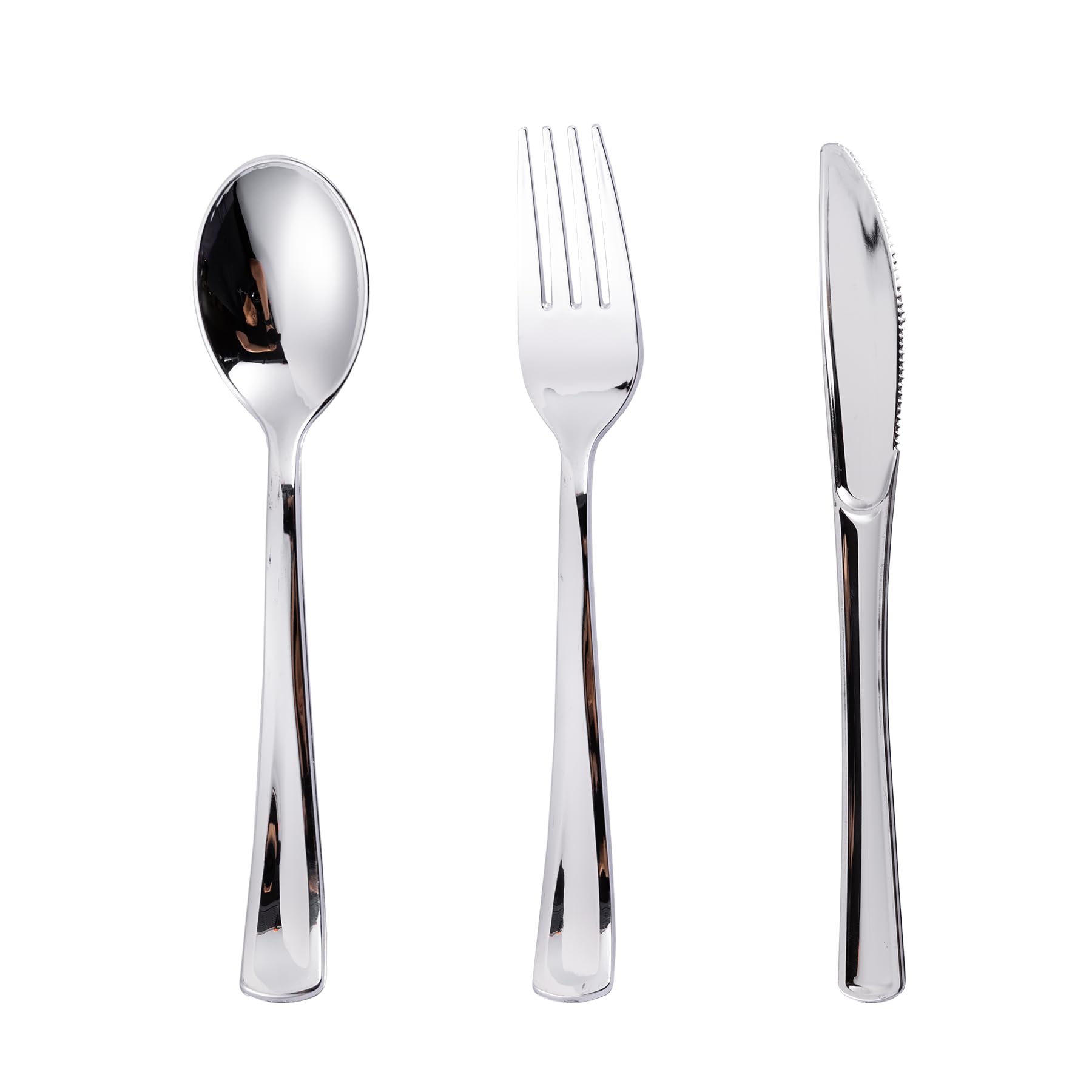 N9R 300PCS Silver Plastic Silverware