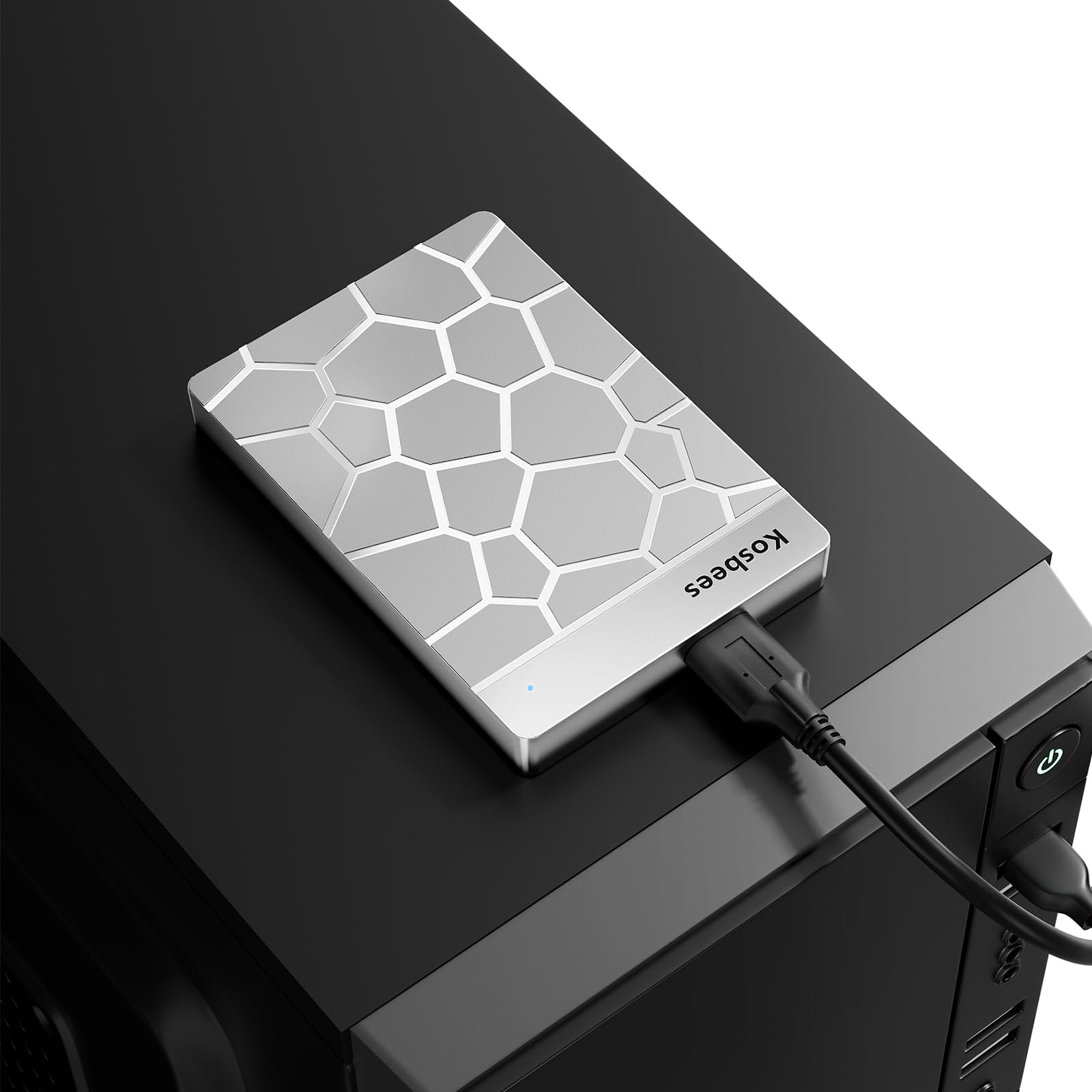 Hard disk esterno da 500 GB, hard disk portatile per Windows, ultra sottile, compatibile con PC, Mac, laptop, PS4, Xbox one, Xbox 360, pronto all'uso (argento)