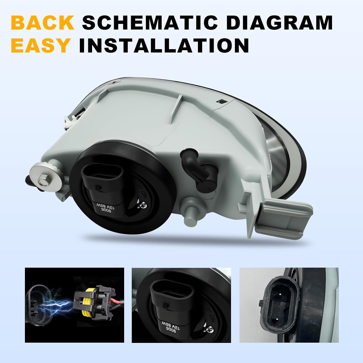 Shocklight Driving Fog Lights Compatible with Toyota Camry 2002-2004/ Corolla 2005-2008/ Solara 2002-2003 Bumper Fog Lamps with Halogen Bulb & Switch and Wiring Kit- Smoked Lens