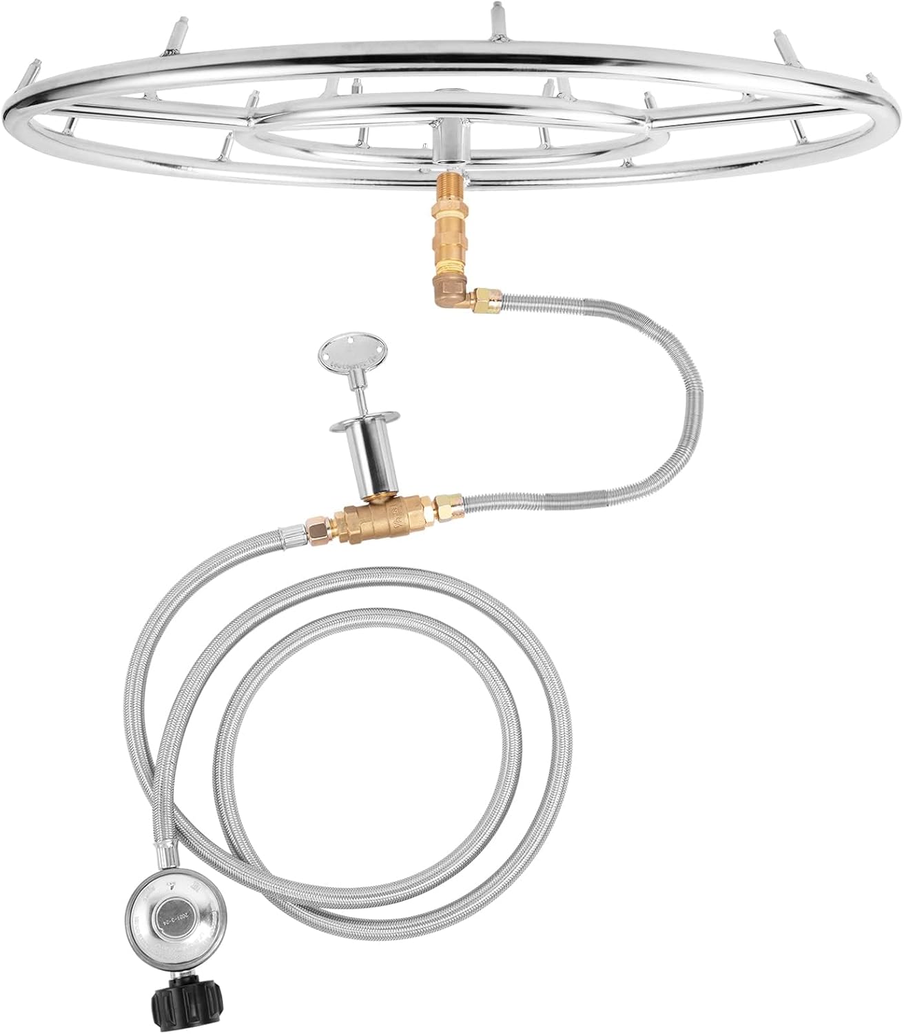 GASPRO Propane Gas Fire Pit Kit, with 24 Inch Jet Fire Pit Burner Ring, for DIY & Upgrade Propane Fire Pit, Fireplace, Heavy Duty 304 Stainless Steel, Indoor & Outdoor Use