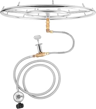 GASPRO Propane Gas Fire Pit Kit, with 24 Inch Jet Fire Pit Burner Ring, for DIY & Upgrade Propane Fire Pit, Fireplace, Heavy Duty 304 Stainless Steel, Indoor & Outdoor Use
