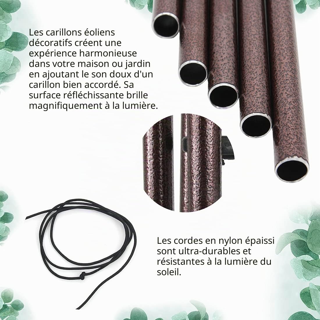 Astarin Carillon éolien de condoléances d'extérieur - Grand Ton Profond - 91,4 cm - Fait à la Main - Mélodie relaxante - Carillon commémoratif Unique pour extérieur - Décoration de Jardin - Bronze
