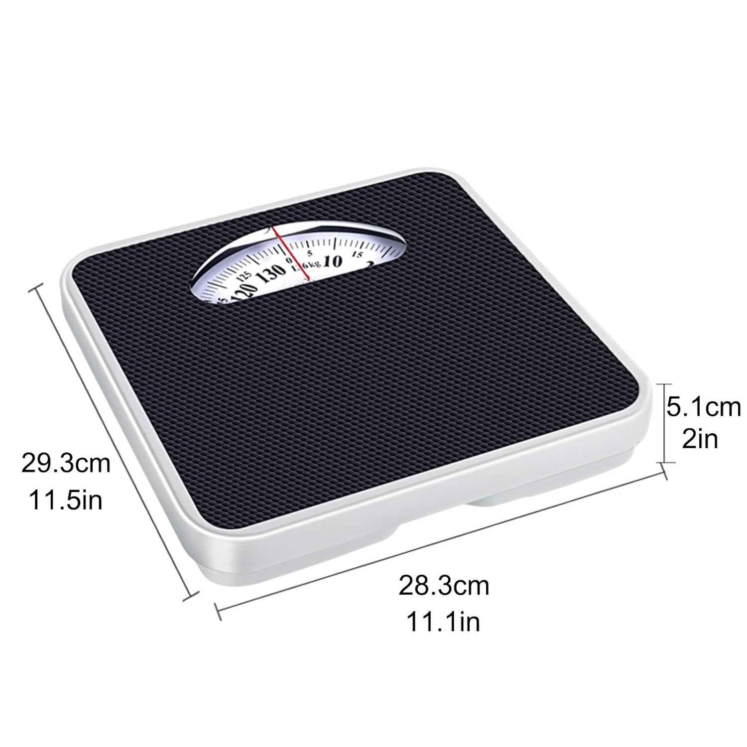 Mechanical Weight Scale, Scales for Body Weight, No Batteries, Home, School, Hospital, Gym, Beauty Salon Bathroom, Weigh Up to 136Kg(Black) (Black)