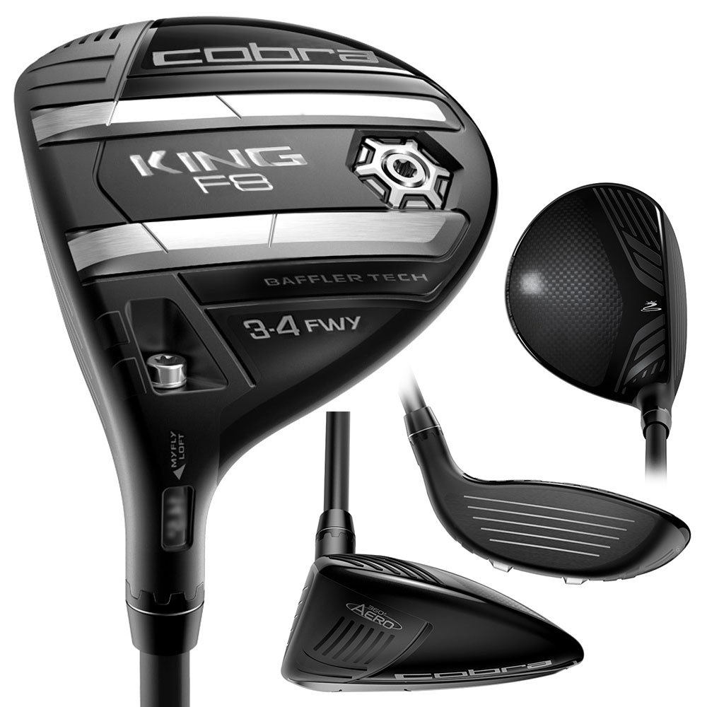 Cobra Male 2018 King F8 Men's Fairway 2018 King F8 Fairway 3W4W (Men's, Left Hand, Graphite, REG Flex), Black