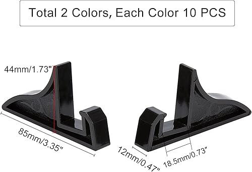 Miniatura 4 de PH PandaHall 20 soportes de caballete de plástico para marco de fotos, soporte de placa transparente negro, caballete de exhibición de imágenes para