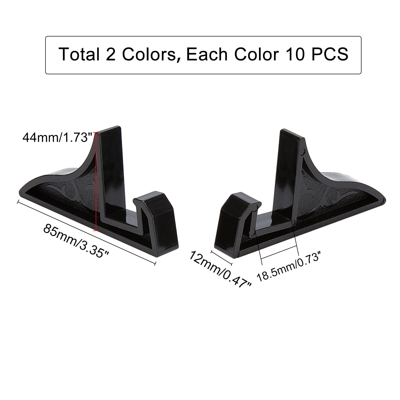 PH PandaHall 20pcs Picture Stand Photo Frame Display Stands Black Clear Plate Stand Holder Plastic Picture Display Easel for Book Plate Plaque Photo Platter Collectibles Desktop Party Home Decoration - Image 4