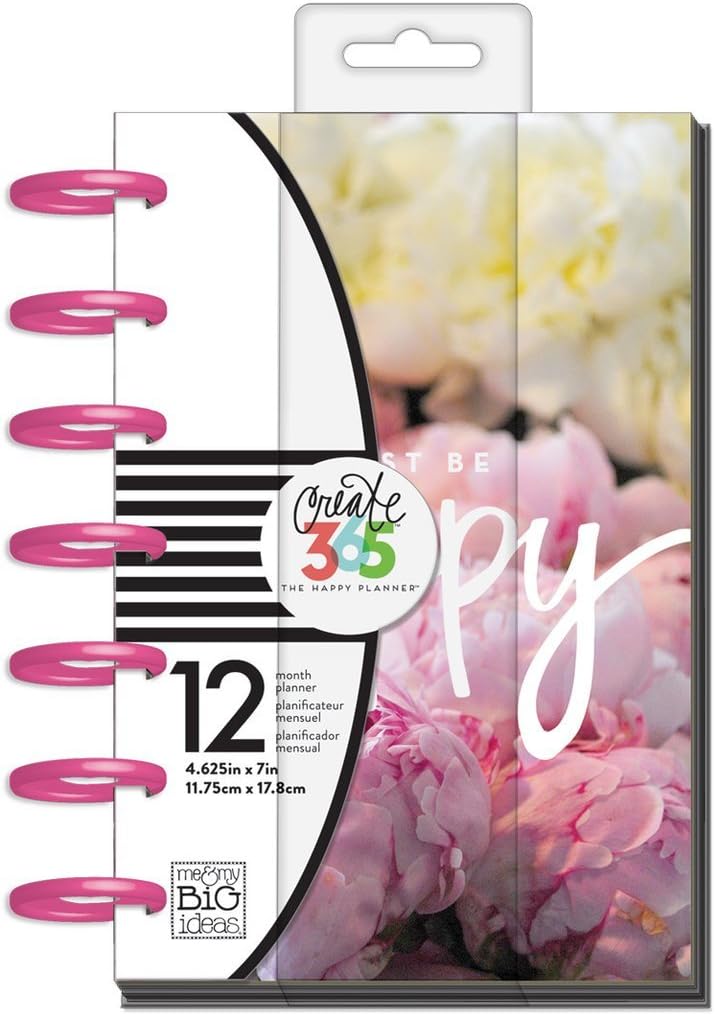 Create 365 The 2017 Mini Happy Planner, Peony, 12 Month Planner, January 2017 - December 2017