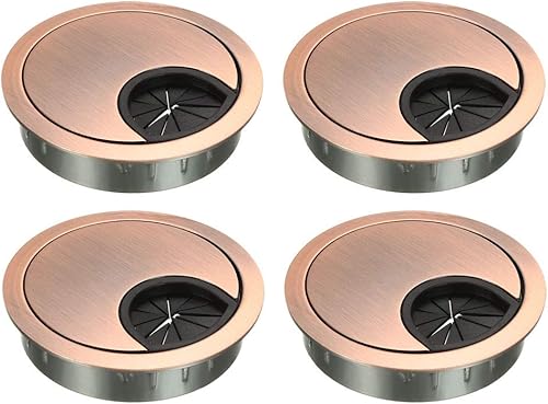 Miniatura 17 de uxcell Cubierta de orificio para cable, 2.4 pulgadas/2.362 in, aleación de zinc, para escritorio, ojales, cubierta de agujero para oficina, PC, Tono