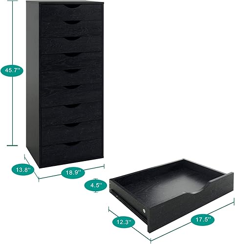 Miniatura 2 de Naomi Home Armario de almacenamiento con cajones para tocador de maquillaje, cómoda alta, cajón de maquillaje con ruedas, cajones de almacenamiento