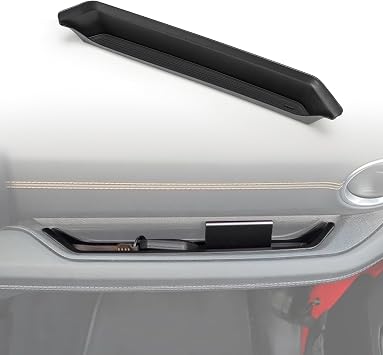 FIERYRED Grab Bar Tray Compatible with 2024 2025 Jeep Wrangler JL JLU 4XE & Jeep Gladiator JT, Passenger Side Grab Tray Storage Organizer, Interior Accessories