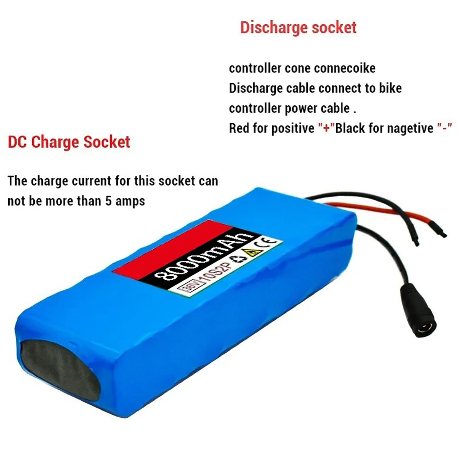 Batterie Lithium Rechargeable 36 V Pour Vélo Électrique, 8 Ah, Avec BMS Et Chargeur Pour Moteur De Vélo Ou Scooter Électrique 36V 8Ah,XT30+JST