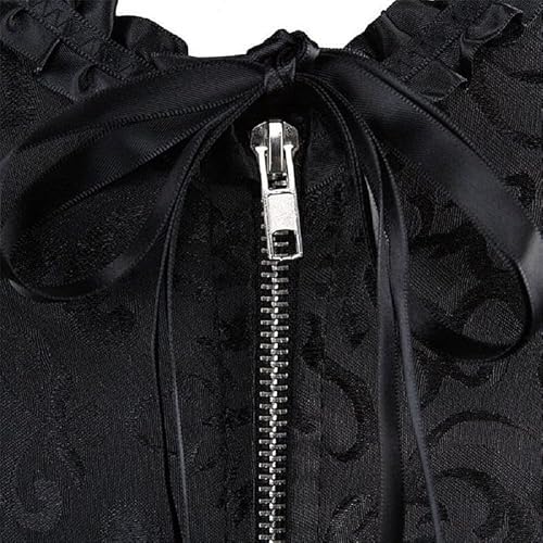 Corpete Corset Corselet Cinta Espartilho Modela Cintura Valoriza Busto Floral Zíper Preto M661