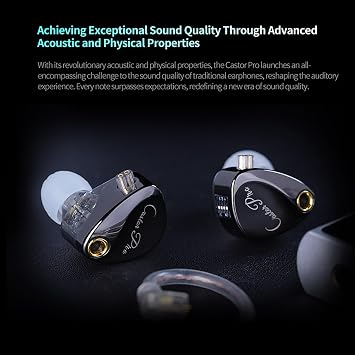 KZ Castor Pro Tunable in Ear Monitor, HiFi Improved Bass in Ear Headphone, Dual-Dynamic Driver Gaming Earbuds, IEM Earphones with 2PIN-C Detachable Cable
