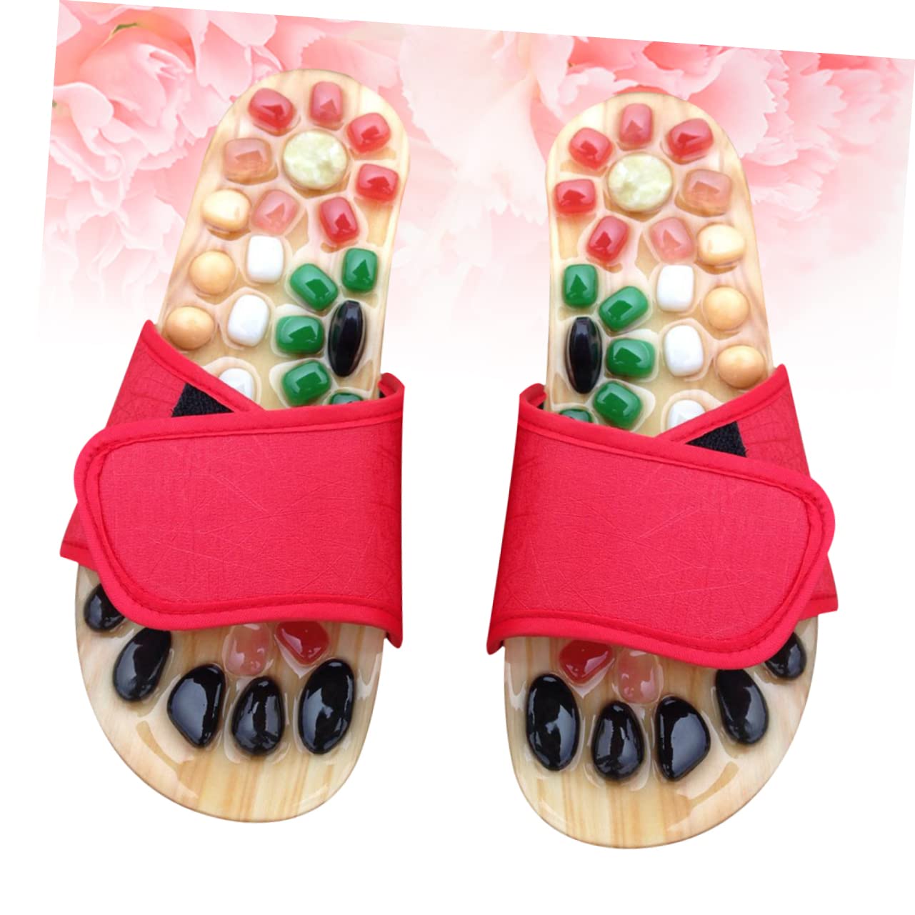 Fußmassage Sandalen mit Akupressurpunkten Rot Größe 41-42