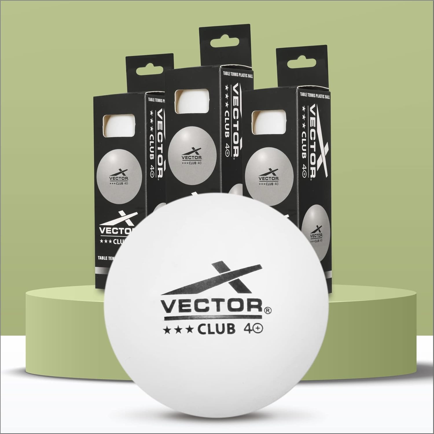 Vector X Club 3 Star Premium ABS Plastic Table Tennis Ball (Pack of 9, White)