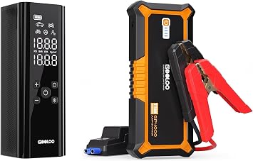 GOOLOO 4000A Peak Car Jump Starter 12V Auto Battery Booster SuperSafe Lithium Jump Box & GOOLOO GT150 Tire Inflator Portable Air Compressor