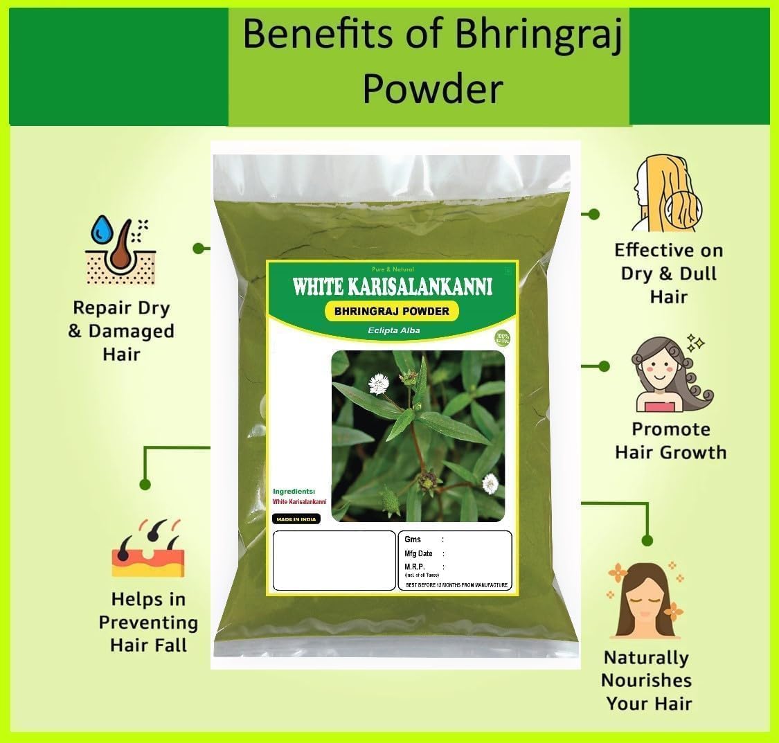 Karisalankanni Bhringraj Powder 300G | Bharangraj | Eclipta Alba Powder for All Types of Hair,1 Count