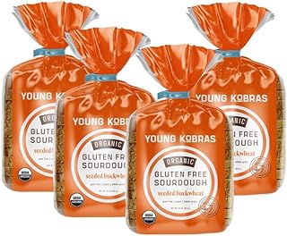 Young Kobras Organic, Gluten-Free Seeded Buckwheat Sourdough Bread 22oz (4-pack) - Allergen Friendly, Vegan, Gum-Free, Simple Ingredients & Made Fresh to Order