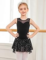 Vista 2 de Zaclotre Leotardo de baile brillante para niñas con falda Hi-Low Shiny Ballet Dance Dresses