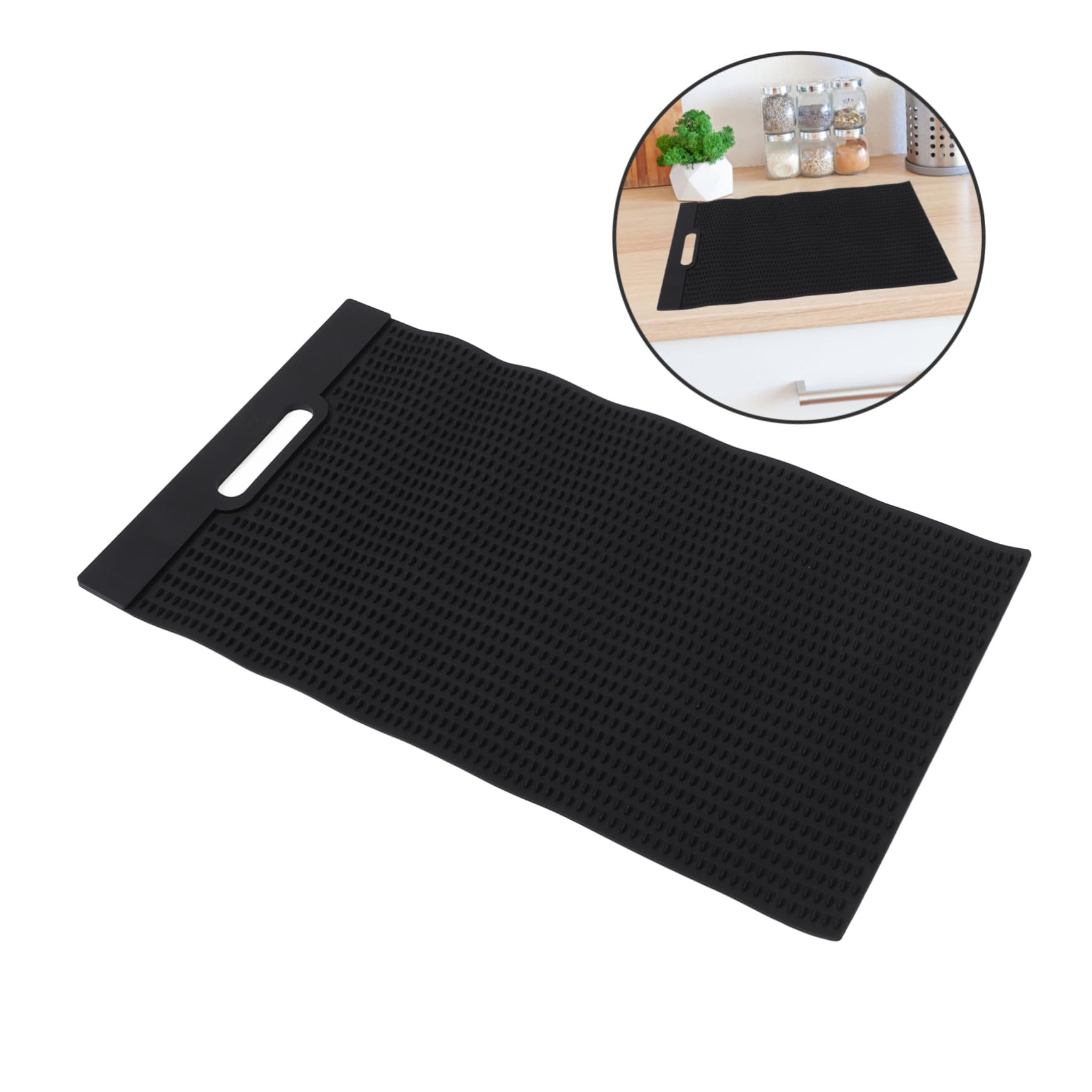 Pvc Fischmatte Antirutsch Küchenmatte Fischputzbrett Entwässerungsmatte Fischfiletunterlage Klein Schwarz Langlebig Vielseitig Für Fischreinigung Und Filetieren