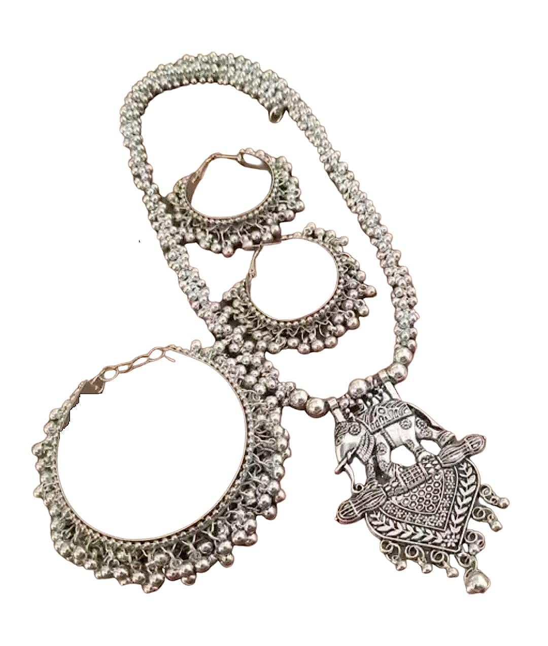 See full amazon price history chart for Navjai Oxidised Silver Elephant Afghani Design Turkish Choker Long Necklace Beads Kolhapuri Traditional Jewellery Set with Earring & Bracelets Set for Girls & Women Navjai Oxidised Silver Elephant Afghani Design Turkish Choker Long Necklace Beads Kolhapuri Traditional Jewellery Set with Earring & Bracelets Set for Girls & Women (B0CBS8JZ86) Amazon Price History, Amazon Price Tracker