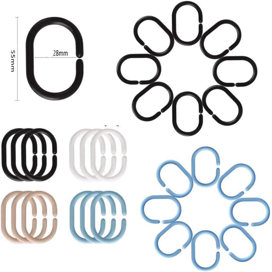 20 PCS Roller Shower Curtain Rings Curtain Hooks Roller Rings Yellow