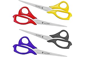 4-Pack All-Purpose Scissors Set for Versatile Office, School, Crafts, and Fabric Needs