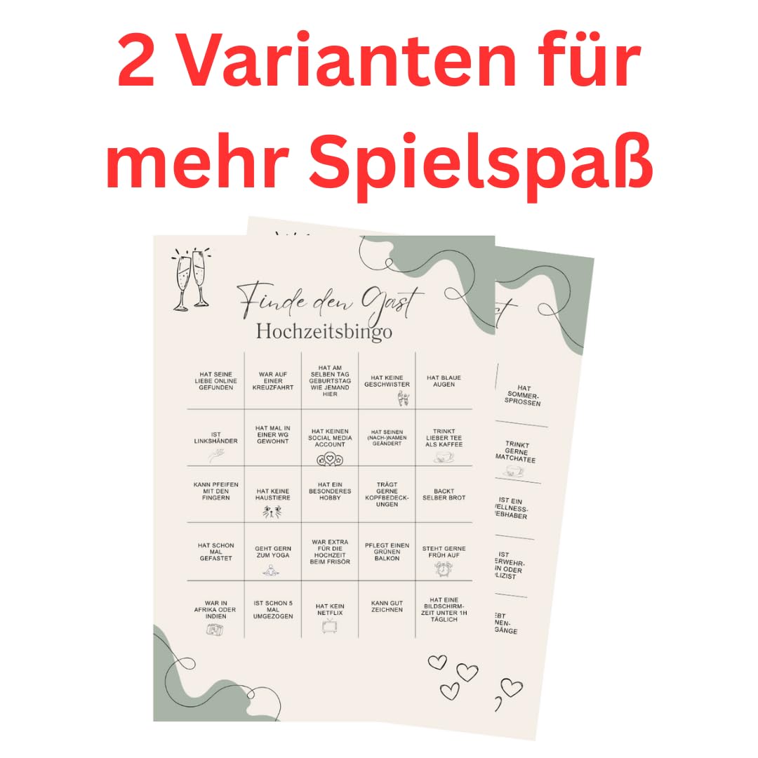 M Diagne 25 Cards Wedding Bingo, Wedding Quiz, Wedding Games for Guests to Get to Know in DIN A5, Wedding Gift (Wedding Bingo Pack of 50) - Image 2