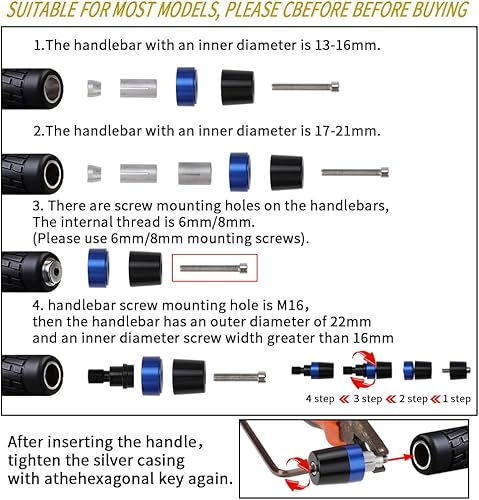 Miniatura 3 de Mokiton Tapas de enchufe para manillar con extremos de manillar compatibles con Honda Monkey 125M 125MA 2019-2023  Almohadilla de equilibrio de