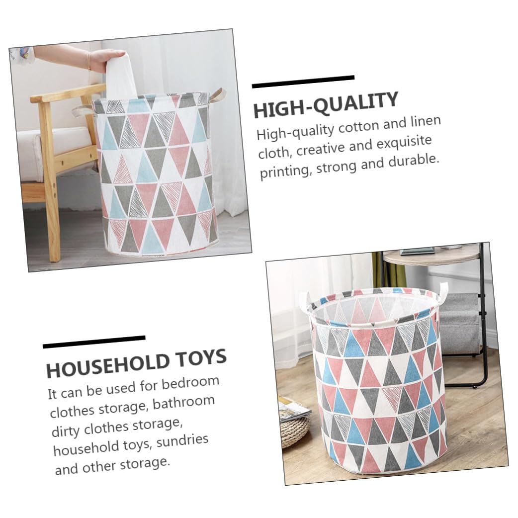 Cesto per Biancheria Pieghevole Grande Capacità Lino 2 Pezzi | Stampa Creativa Grigio Rosa, Pratico e Portatile, per Bagno e Giochi Domestici Colore Casuale