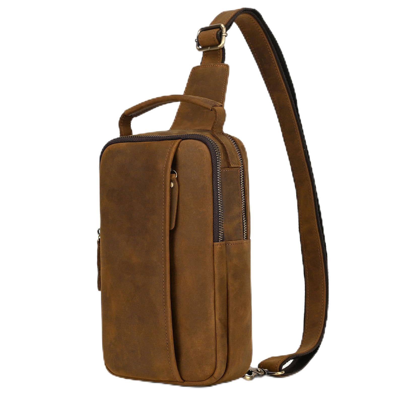 Sling Bag skórzana torba na ramię torba na ramię męska torba na brzuch plecak