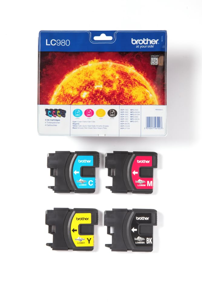 Brother LC980 Tintenpatrone, Multipack, schwarz/cyan/magenta/gelb