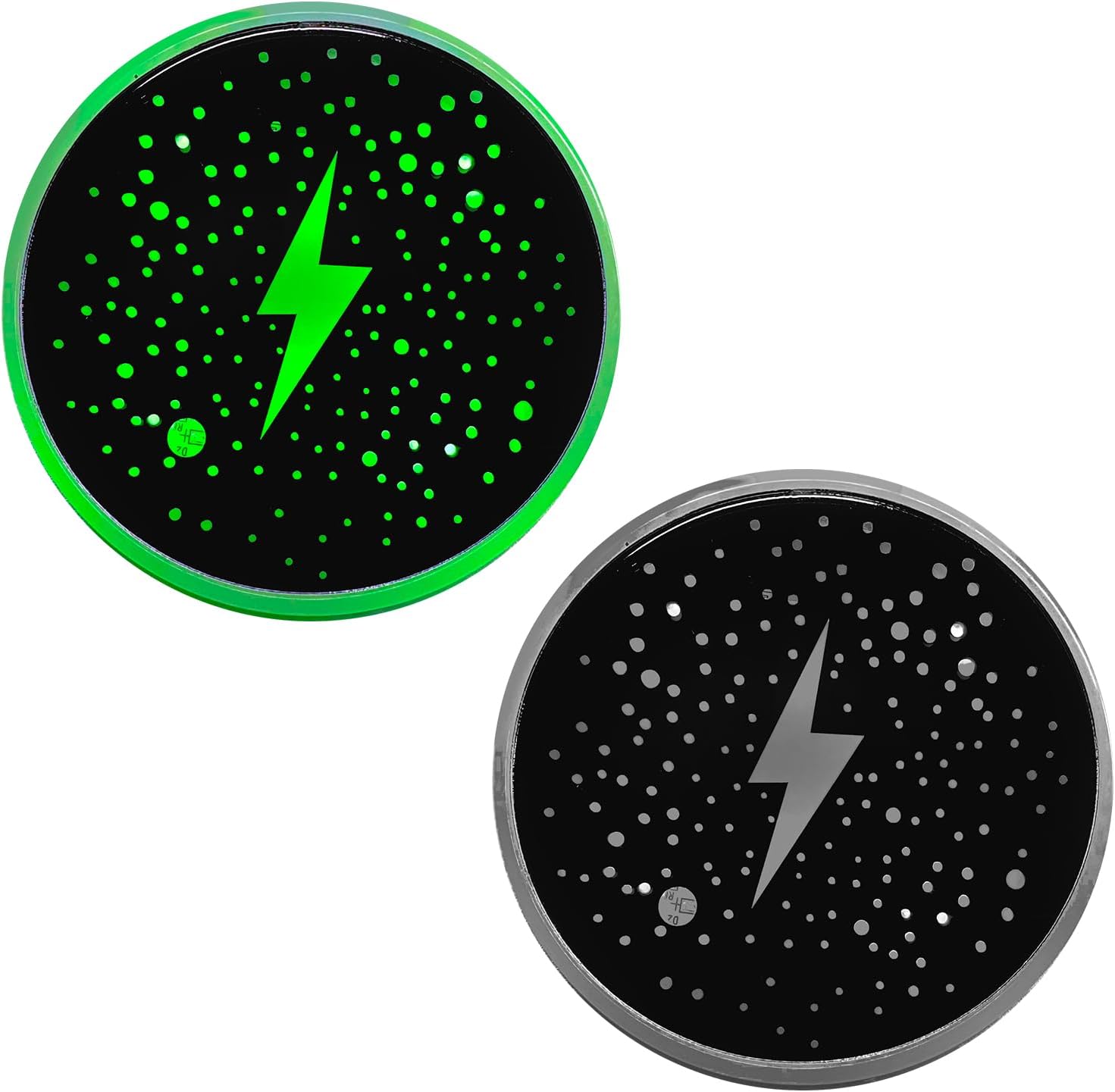 Sun Walker 2 PCS LED Car Cup Holder Lights, 7 Colors Changing Vehicle Coaster Light with Vibration Sensor, Waterproof USB Charging Cup Mat Interior Decoration for Truck SUV Sedan (Lightning)
