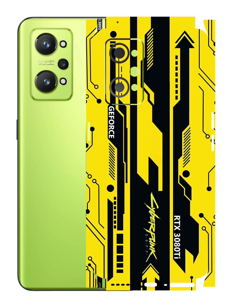 AtOdds - Realme GT Neo 2 Mobile Back Skin Rear Screen Guard Protector Film Wrap with Camera Protector (Coverage - Back+Camera+Sides) (Yellow Cyberpunk) (B0B87MHK81) Amazon Price History, Amazon Price Tracker