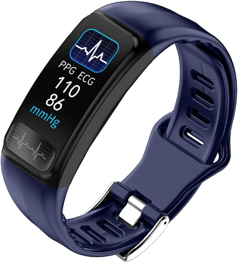 ECG+PPG Dual Monitoring, Blood Oxygen Blood Pressure Sleep Monitoring Smart Watch with Waterproof Sports USB Direct Charge Watch - Android And IOS,Blue