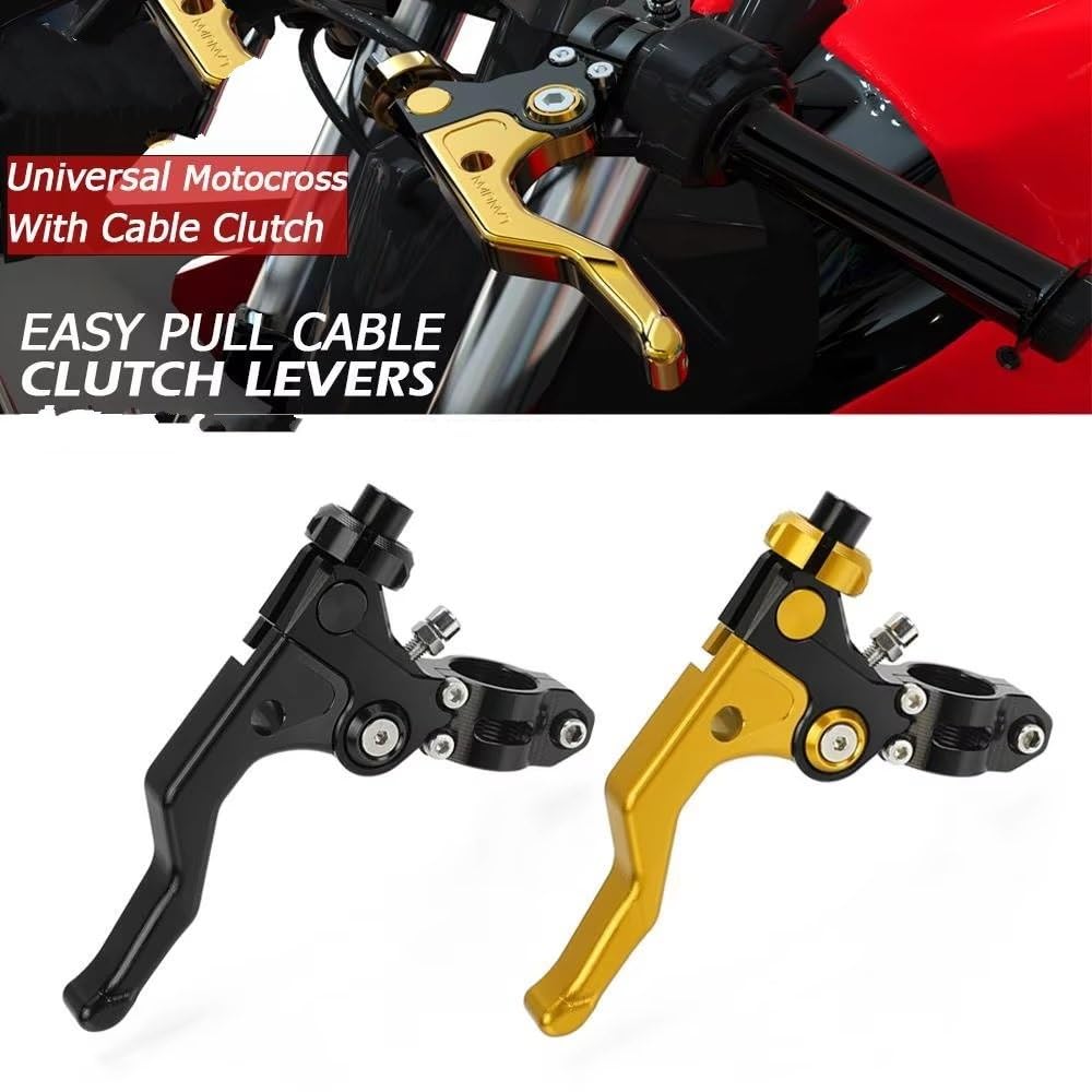 Leva Frizione Freno per Suzuki per DRZ400 per DR250R per RMZ250 per DRZ400R Motocross Breve Acrobazia Leva Frizione Facile Tirare Il Cavo Ridurre Le Leve di Resistenza(Gold)