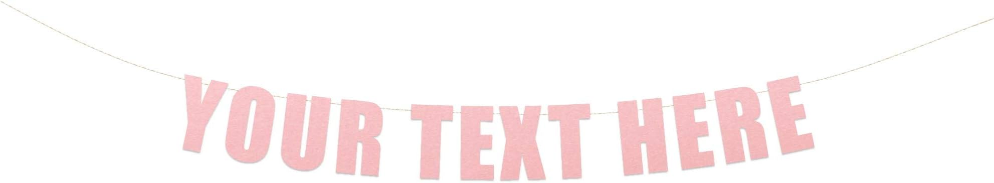 Your Text Here banner - Funny Rude Customize Your Party Banner Signs | Custom Text/Phrase Banner | Make Your Own Banner Sign | StringItBanners (Rose Quartz Metallic)