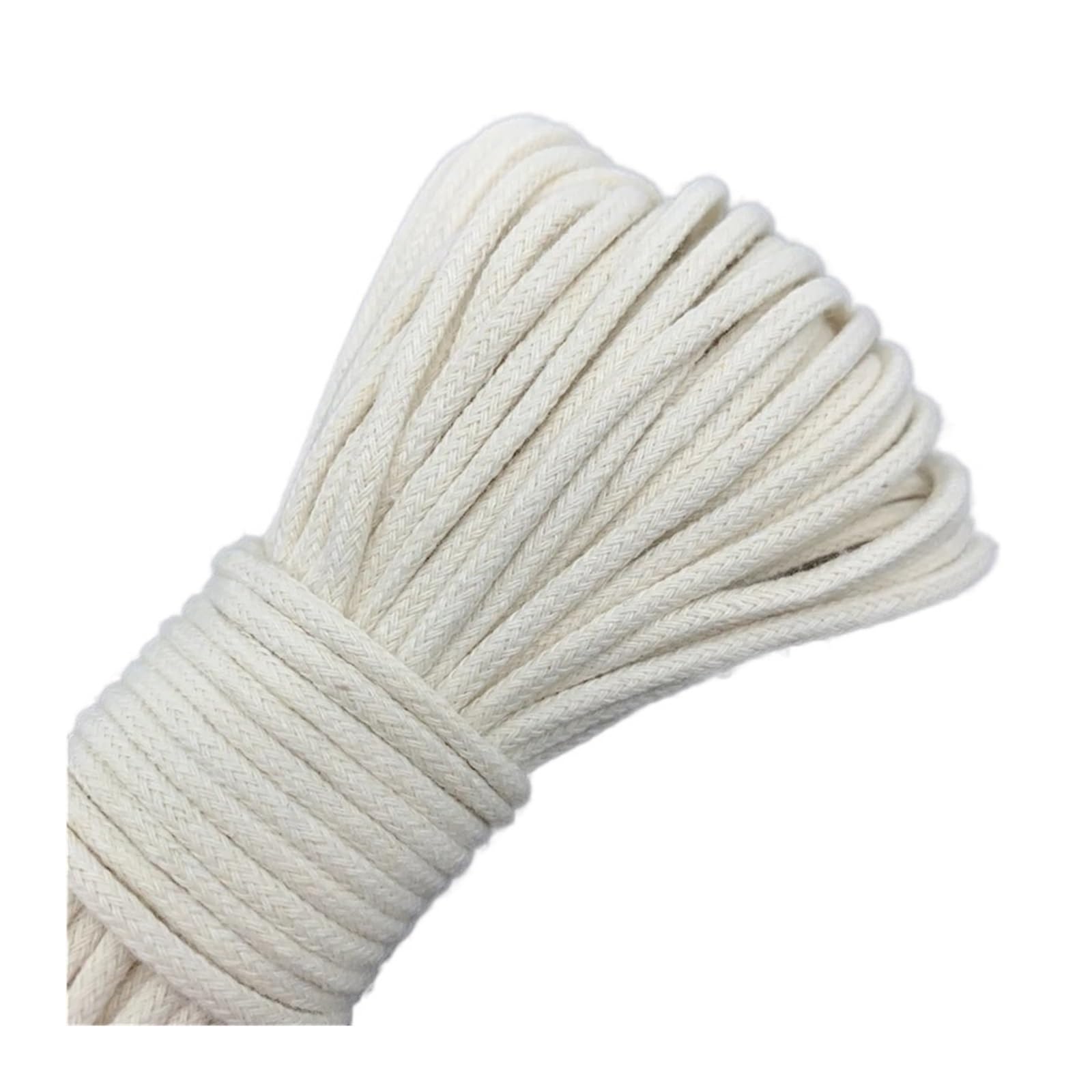 Cordon coton pour macramé beige 5mm fil tressé 90m