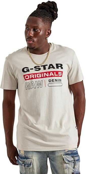 T-shirt Homme G-Star Raw Bleu - Taille L - 100% Coton Jersey - Col Rond