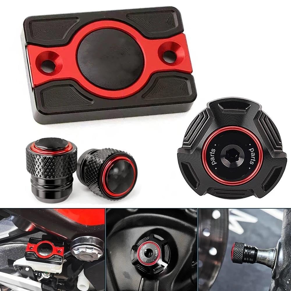 Tapón Llenado Aceite del Motor para GROM MSX125 MSX125 Grom 2013-2025 Depósito De Líquido De Freno Delantero, Tapón De Llenado De Aceite, Tapones De Válvulas De Neumáticos(Azul,3pcs)