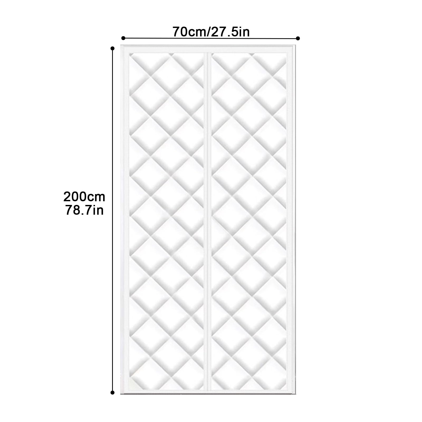 Rideau Thermique a Isolation Thermique Magnétique, Rideau Anti Froid en Coton D'hiver, Rideau de Porte Thermique Sans Perforation, Rideau Thermique Isolant Anti Froid et Chaleur(White,70x200cm/28x79in