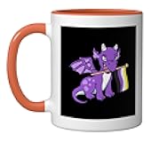 Nonbinary Pride Dragon Nonbinary Ceramic Mug, Orange/White