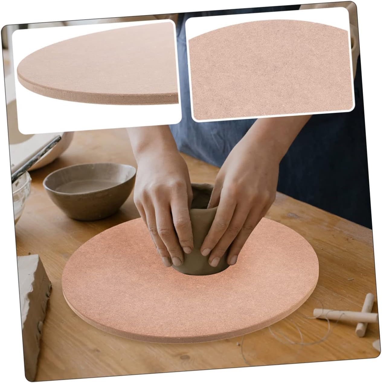 Holibanna Pottery Bats Pottery Drying Board for DIY Art for Sculpting Projects Enhances Stability Efficiency Turntables