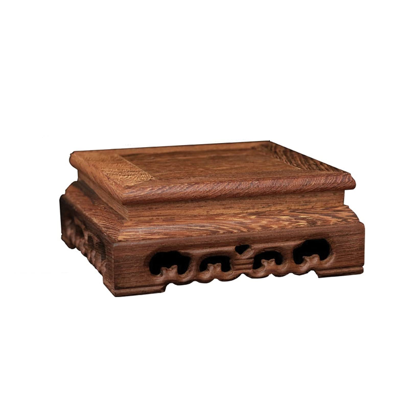 Base ornementale vase en bois d'aile de poulet carré piédestal