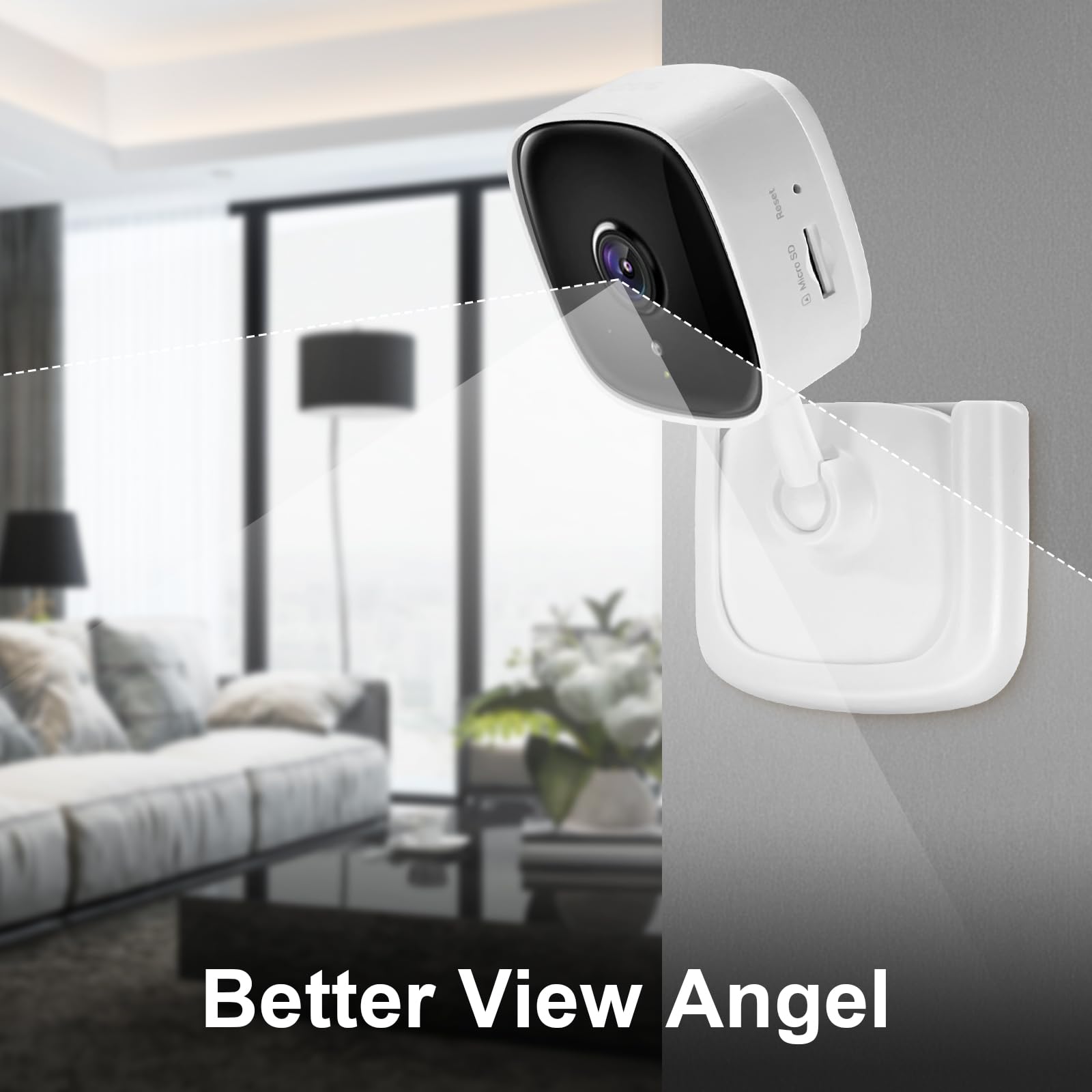 Pack de 2 Soportes de Pared Adhesivos para Cámara de Seguridad Interior Tapo C100, C110 – Instalación Fácil Sin Taladros, Montaje en Ventana para TP-Link
