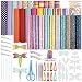 PP OPOUNT 31 Pieces Various Styles Faux Leather Sheet Making Kit, Hair Bows Making Kit Include Instructions, Hair Bows Templates, Hot Glue Gun, Metal Hair Clips for DIY Crafts (6.3 x 8.3 inch)