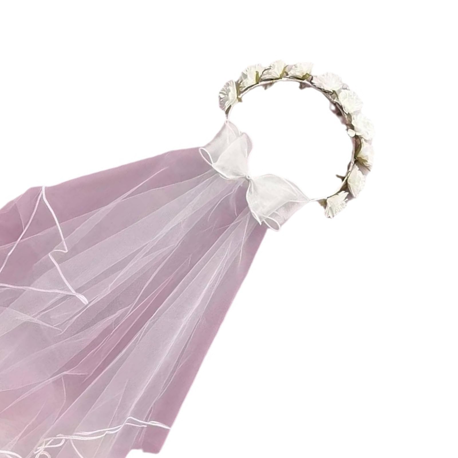 Couronne Avec Voile Et Fleurs Pour Enterrement De Vie De Jeune Fille - Mélange De Couleurs - Réutilisable Et Élégante