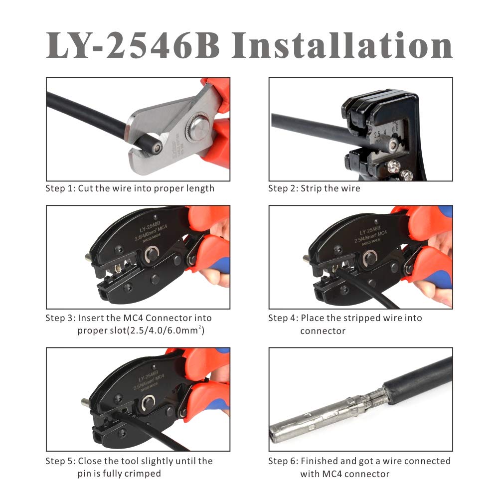 Buy IWISS Solar PV Panel Crimping Tool Kit with Wire Cutter Spanner and