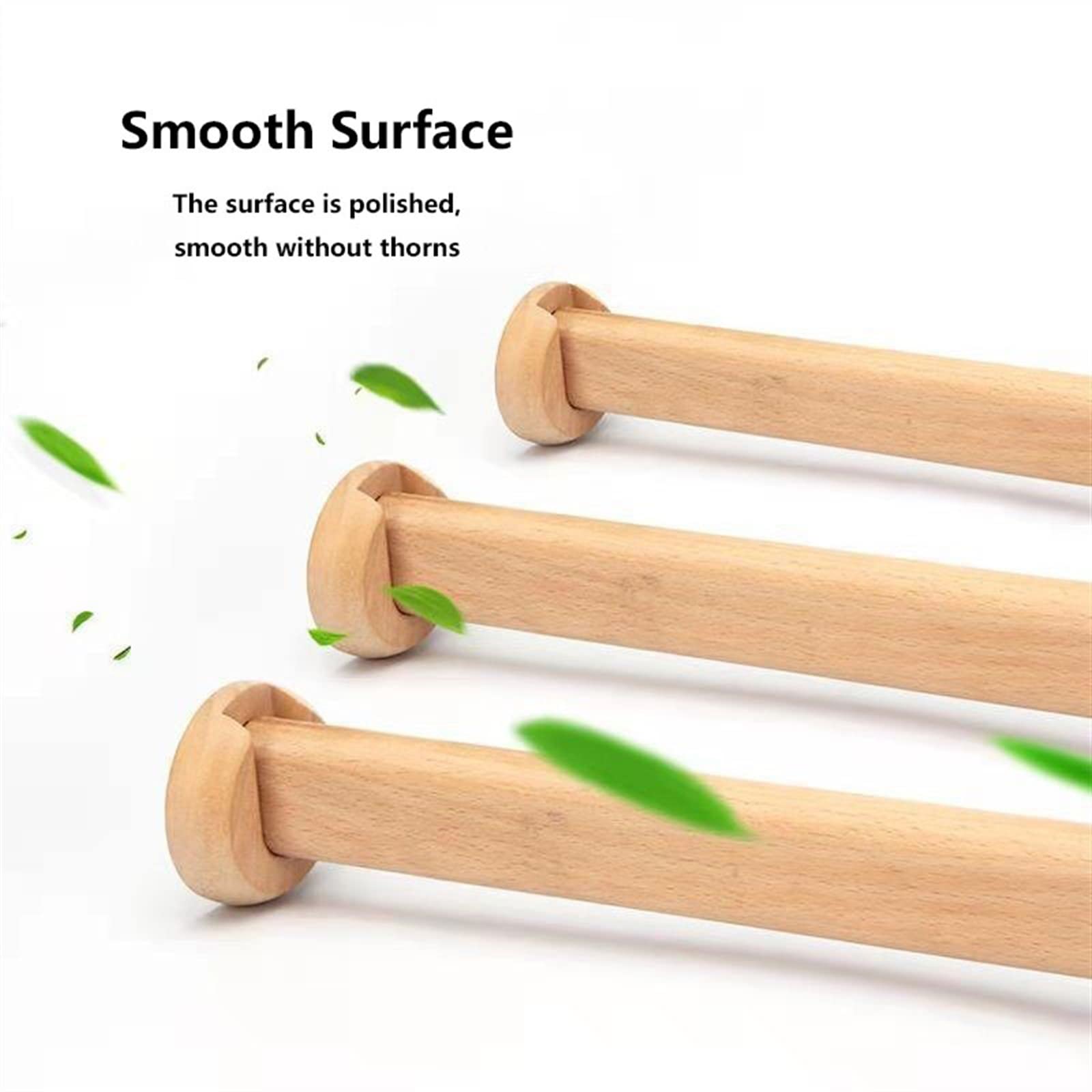 Melairya Tringle de penderie Ovale en Bois Tringle de penderie en Bois Poli avec Supports d'extrémité (Size : 70cm)