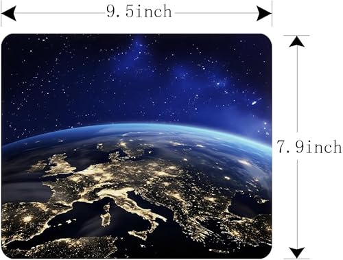 Miniatura 5 de Earth from Space Europe - Alfombrilla de mouse de goma antideslizante para computadoras, laptop, oficina, hogar, rectangular, personalizable, 9.5 x